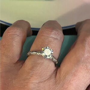 Certified 1 Carat Moissanite Solitaire Engagement Ring - Beautiful!!